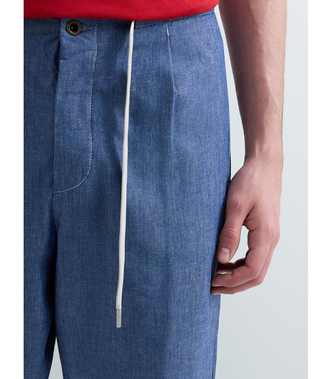 シャンブレーテーパードフィットパンツ（セットアップ） 詳細画像 ブルー 5